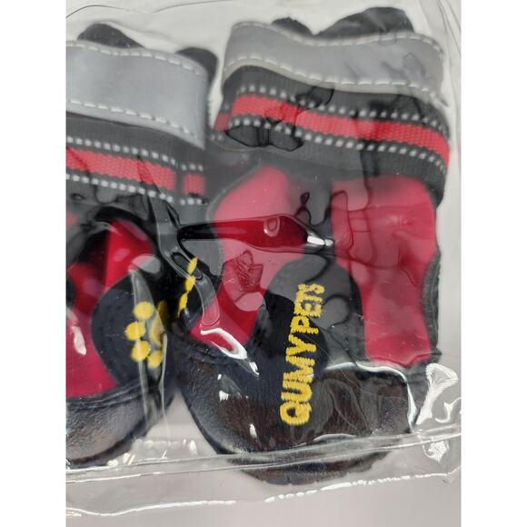 QUMY Red & Black Dog Booties with Rubber Sole – Size 2 (Set of 4) - Picture 6 of 6